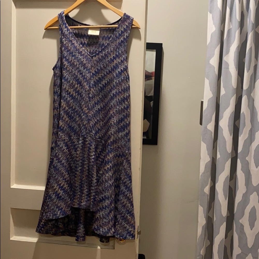 Anthropologie / Maeve High-Low Chevron Dress